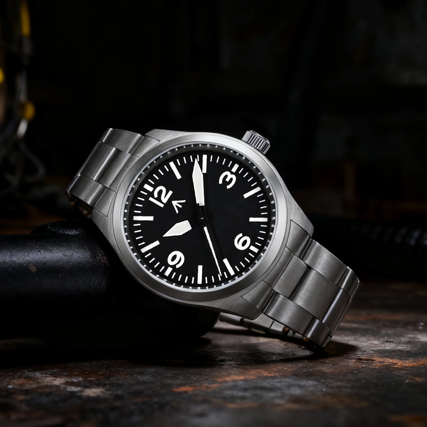 Militado ML08 V2 Vintage-Quarzuhr Military VH31-Uhrwerk Doppeltes Saphirglas C3 BGW-9 Leuchtend Wasserdicht 38mm Uhr