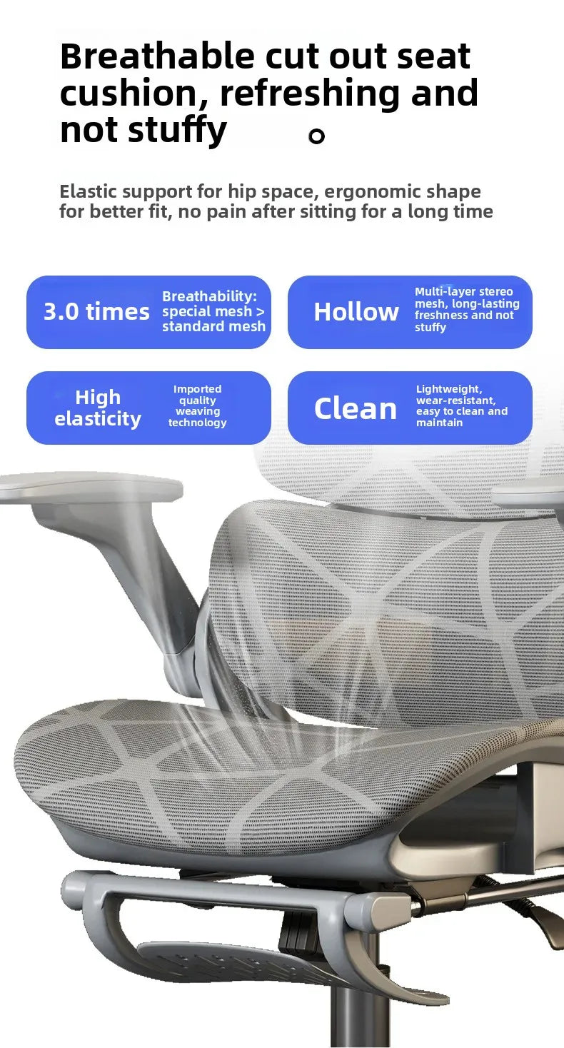 Air Titan kontors- och gamingstol i full mesh med ergonomiskt trezonsstöd för ländryggen för skrivbord och studier samt välventilerad design