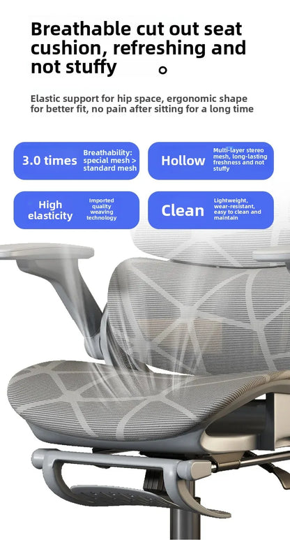 Air Titan kontors- och gamingstol i full mesh med ergonomiskt trezonsstöd för ländryggen för skrivbord och studier samt välventilerad design