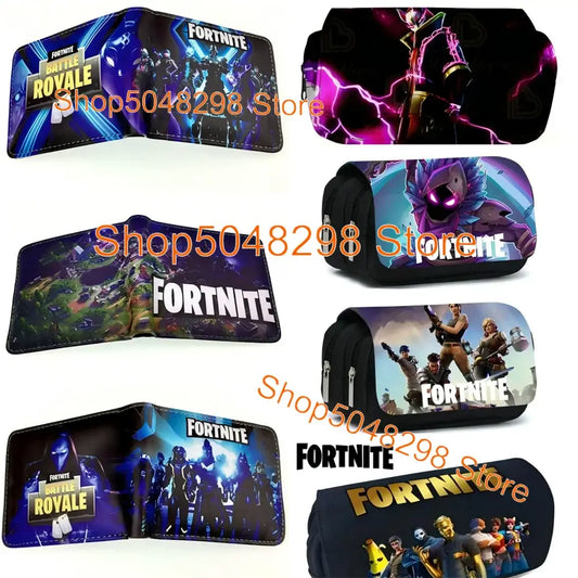Pencil Case Big Canvas Kawaii Pencil Bags Pen Case for Boys Girls Fortnite Print School Supplies Stationery Teens Birthday Gift
