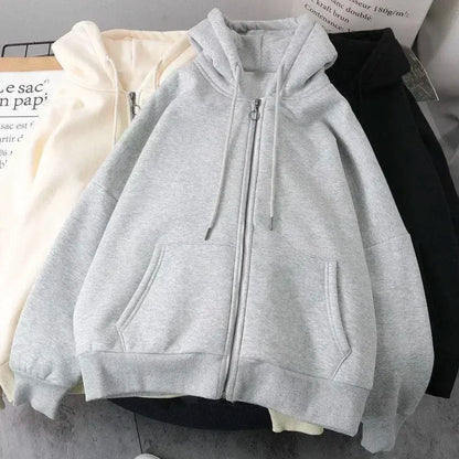 2026 New American Fashion Trend Goth Printed Zipper Hoodie Women Street Hip Hop Punk Rock Sweatshirt Unisex Casual Loose Hoodie