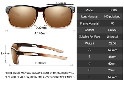 Men's Sunglasses New Arrival Square Polarized Sunglasses Goggles Sun Glasses TR90  With UV Protection