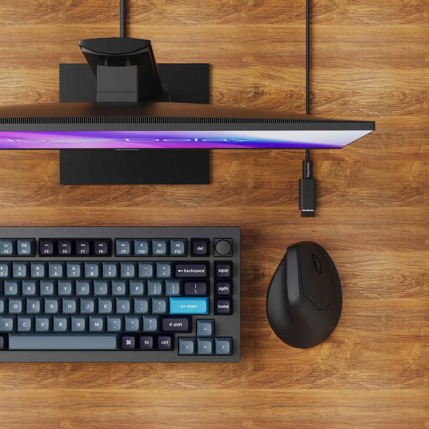 Keychron M5 draadloze ergonomische optische muis, 8K polling rate, 2.4GHz & Bluetooth, Type-C, 3950-sensor