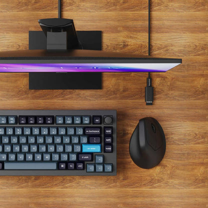 Keychron M5 draadloze ergonomische optische muis, 8K polling rate, 2.4GHz & Bluetooth, Type-C, 3950-sensor