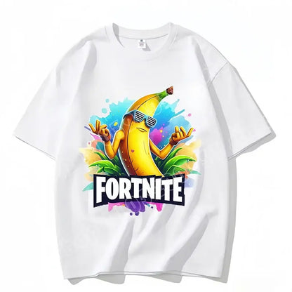 Fortnite Crew Neck T Shirt Unisex Adult Game Dance Fashion New Pure Cotton Short Sleeve Tops Perfect for Casual Wear Vacations