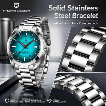 PAGANI DESIGN Luxury Business 40MM Men's Mechanical Watch Top Luxury Sapphire Glass Men's Automatic Watch 100M Waterproof