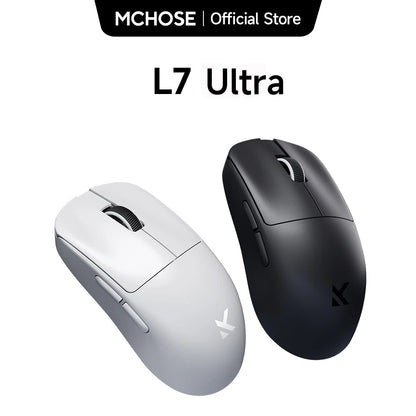 MCHOSE L7 Ultra Wireless Gaming Mouse PAW3395 26K Sensor, 8K Polling, 39g Ultra-Lightweight Tri-Mode Gaming Mouse with Bluetooth, 2.4GHz & Wired