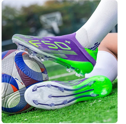Nouvelles chaussures de football pour hommes, crampons, baskets légères de haute qualité, pour l'entraînement sur gazon, bottes de football très vendues, antidérapantes, mi-hautes, pour l'extérieur.