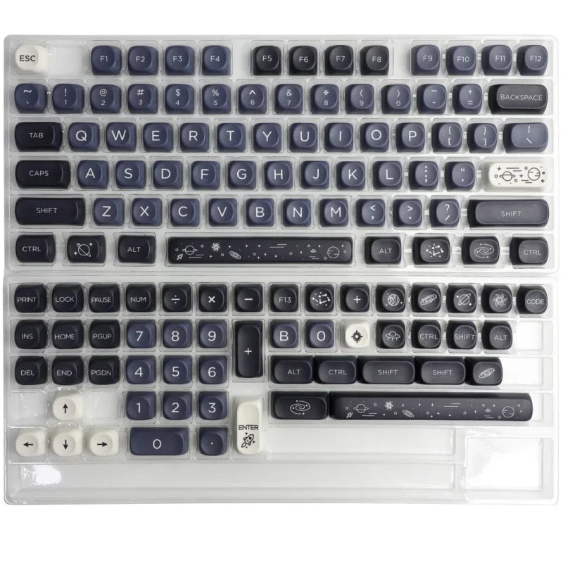 Galaxy Theme Key Cap 129 Keys GMK MOA Profile DYE-SUB PBT Keycap with 1.75U 2U Shift for MX Switch Mechanical Keyboard