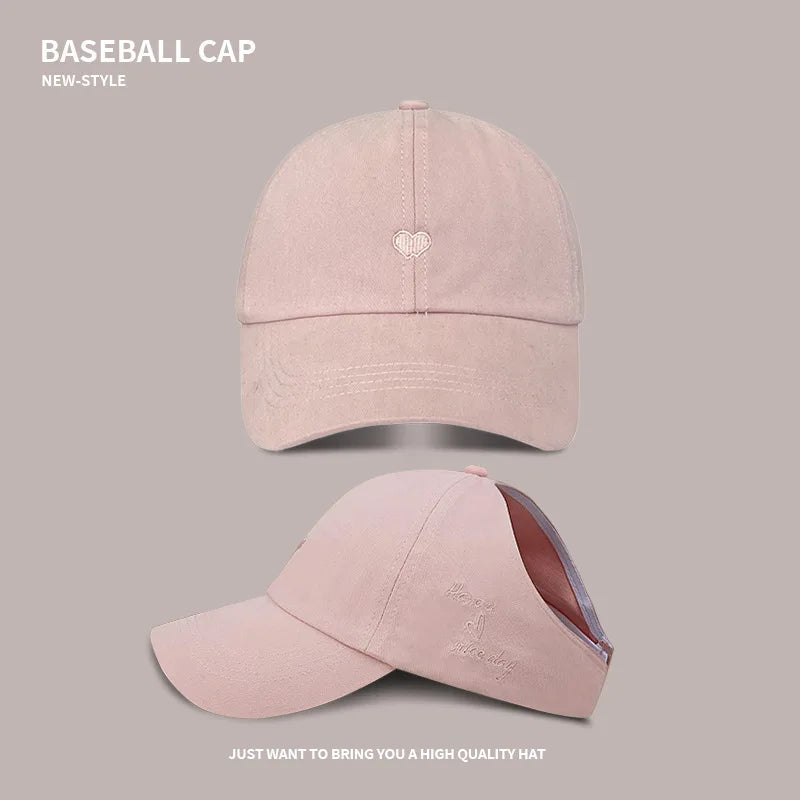 Casquette de baseball d'été respirante pour femme, idéale pour les queues de cheval hautes, sport en plein air, protection solaire anti-UV, réglable, voyage, plage, chapeau haut-de-forme vide