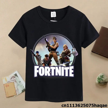 Sommer-Fortnite-Kinder-T-Shirt mit Cartoon-Spielfigur-Print, lässiges Sport-T-Shirt für Jungen, kurzärmelig, Kinderbekleidung