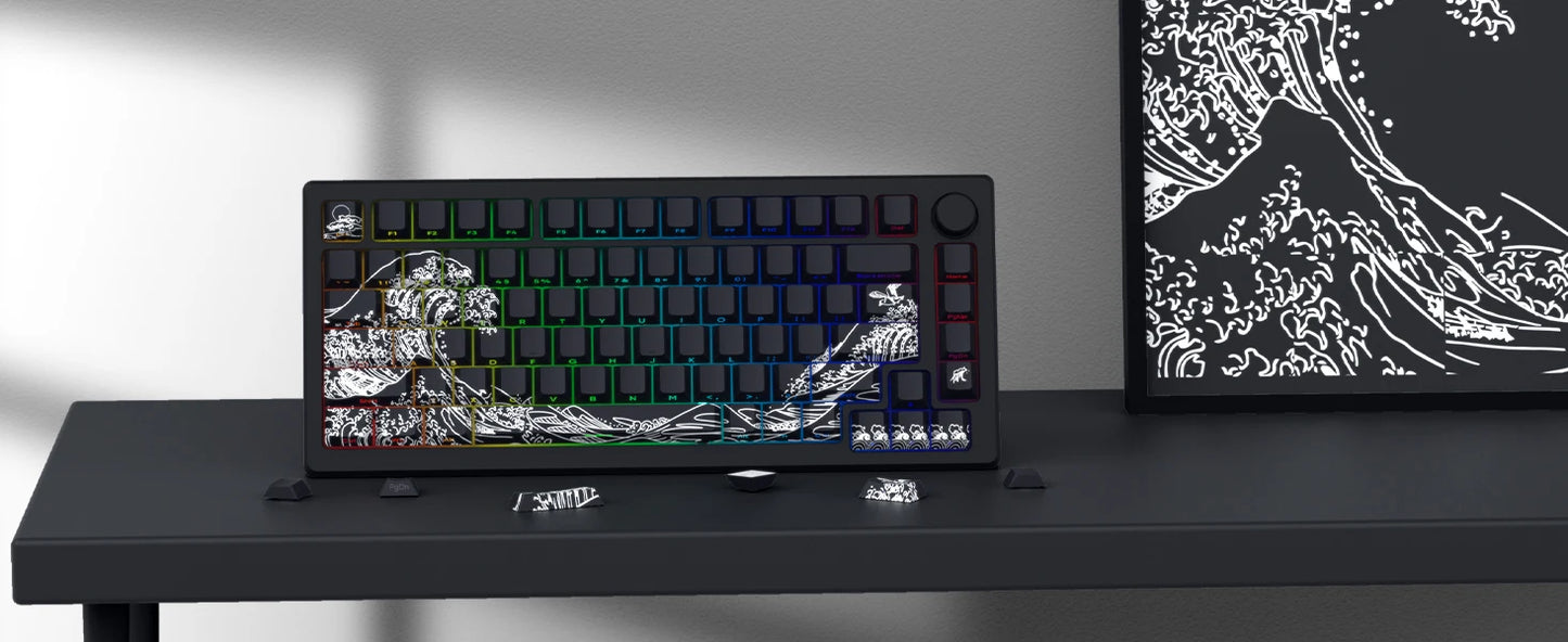 Side-engraved Translucent CHERRY Keycaps PBT Creative Personalized Customized for 60/64/84/98/108 Mechanical Keyboards MX Switch
