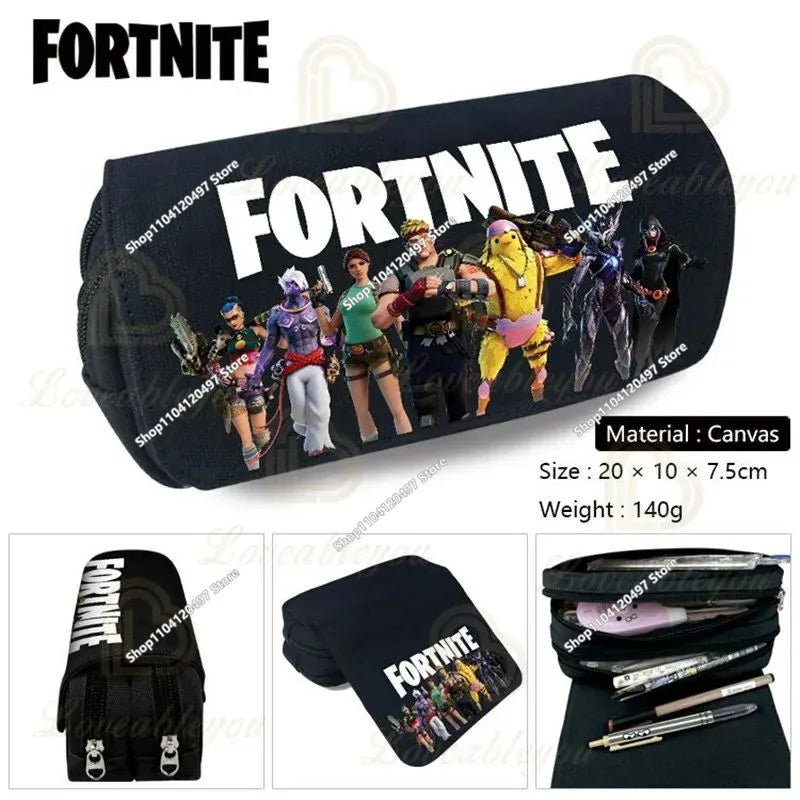 Fortnite Kids Pencil Bag Kawaii Pencil Case Large Capacity Waterproof Handheld Cosplay Pencil Pouch Office Stationery Gift Toy