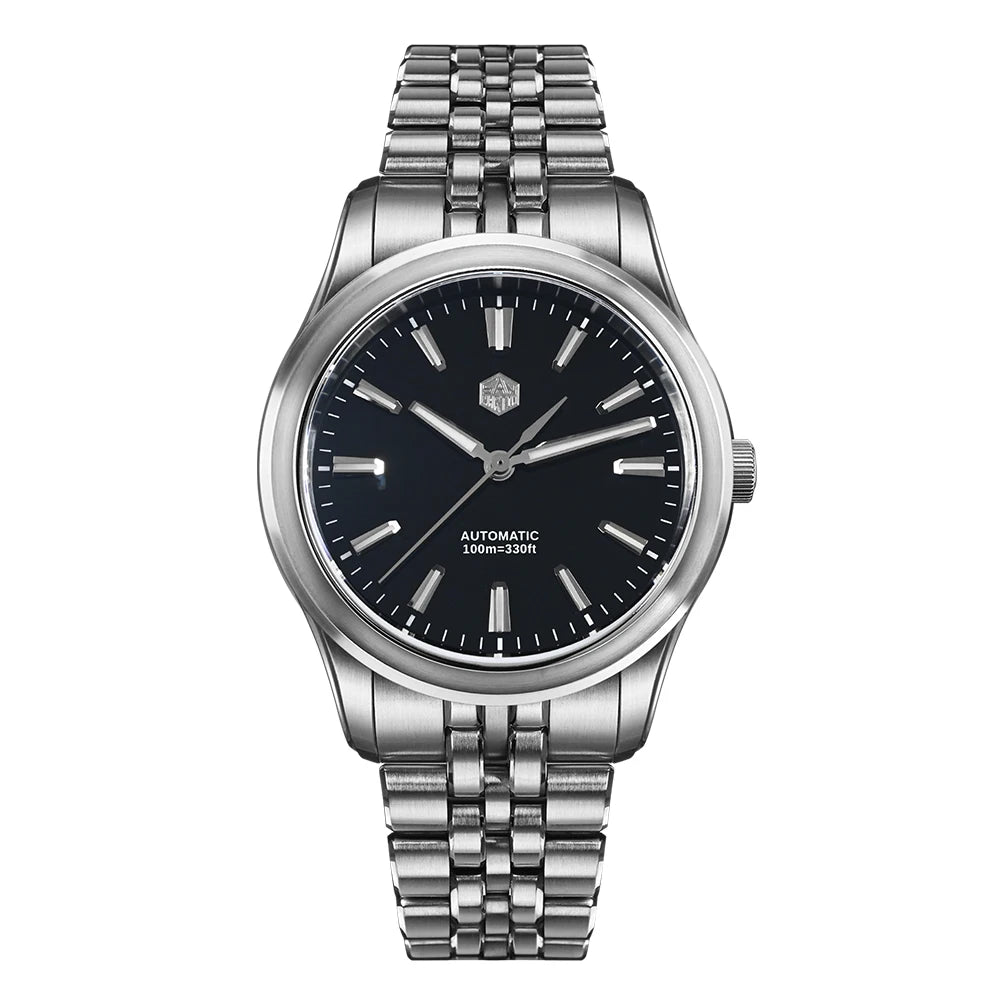 San Martin 39mm Miyota 90S5 Enamel Dial GADA Wristwatch Automatic Mechanical Sapphire BGW-X1 10Bar 5-Link Bracelet  SN0144CG-7