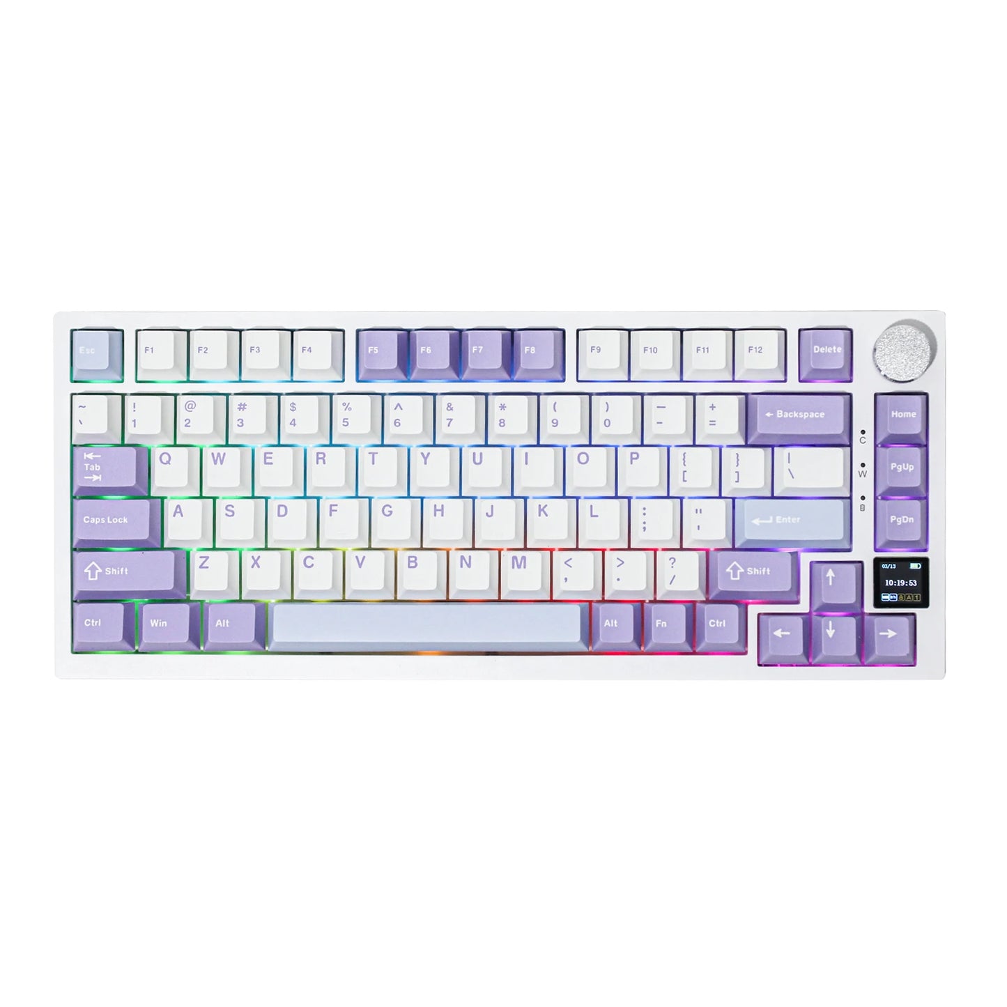 Ajazz AK820 Pro 75% Gasket-mounted Wired/Bluetooth 5.1/2.4G Wireless Mechanical Keyboard with TFT Screen for Win/Mac