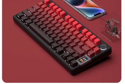 Neue Keycaps für 60/64/84/98/108 Gaming-Mechaniktastaturen mit MX-Switches, 135 Tasten, OEM PBT, seitlich graviert, Farbverlauf in Rot und Schwarz