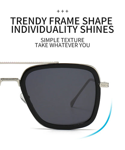 2024 New Square Men Sunglasses Fashion Metal Steampunk Sun Glasses For Women Trendy Outdoor Shades Eyewear Unisex Accessory