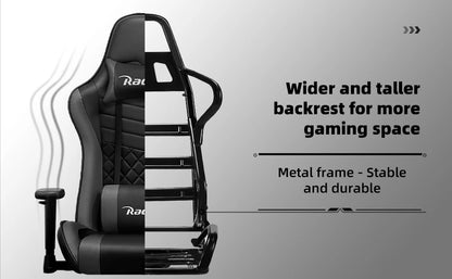AUTHMIC Ergonomic Gaming Chair with Lumbar Support, Adjustable Armrest, Reclining Office Chair, 150kg Heavy Duty Gamer Chair for Home & Work