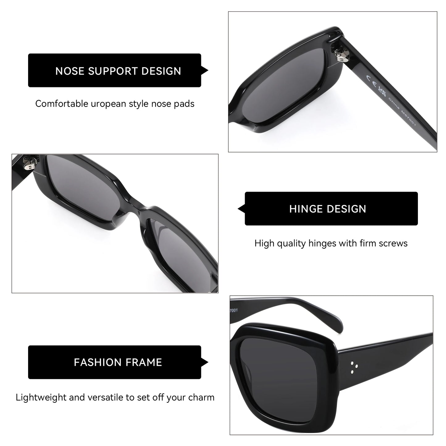 ZENOTTIC Handmade Acetate Sunglasses  luxury 2025 New Uv400 Fashion Square Ladies Polarized Sunglasses ZS6244