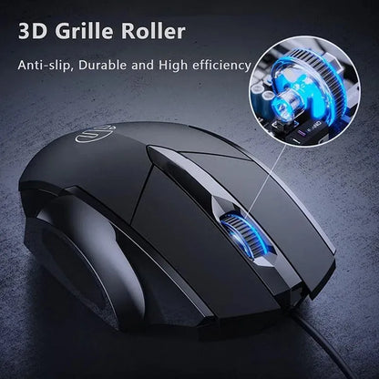 Káblová myš Inphic W1 Esports Gaming Mouse s programovateľnými makrami, nastaviteľným DPI a tichým chodom do kancelárie