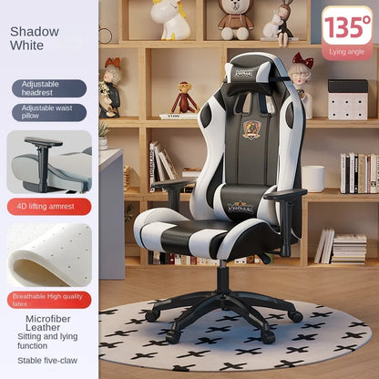 Modern Ergonomic Computer Office Chair with Footrest, Adjustable Height, Swivel Executive Desk Chair, Reclining Gaming Chair for Home & Study