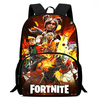 Trendiges Gaming-Design Kinder-Rucksack F-FortniteS mit Lunchbag und Federmäppchen, Schulranzen mit großem Fassungsvermögen für Jungen und Mädchen, ideales Geschenk