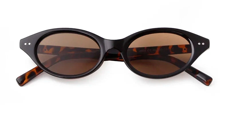 Trend Tortoise Shell Cat Eye Sunglasses 2025 Women Men Brand Designer Sun Glasses Cateye Rivets Narrow Frame Shades Female UV400