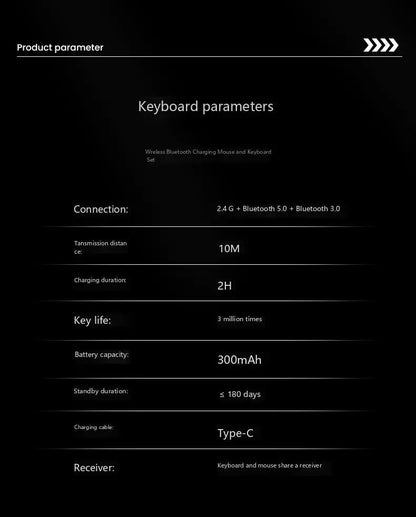 Dual-mode 2.4G Wireless Keyboard Dual Bluetooth 5.0 Keyboard 102 Keys Rechargeable Keyboard For MacBook Tablet PC Accessories