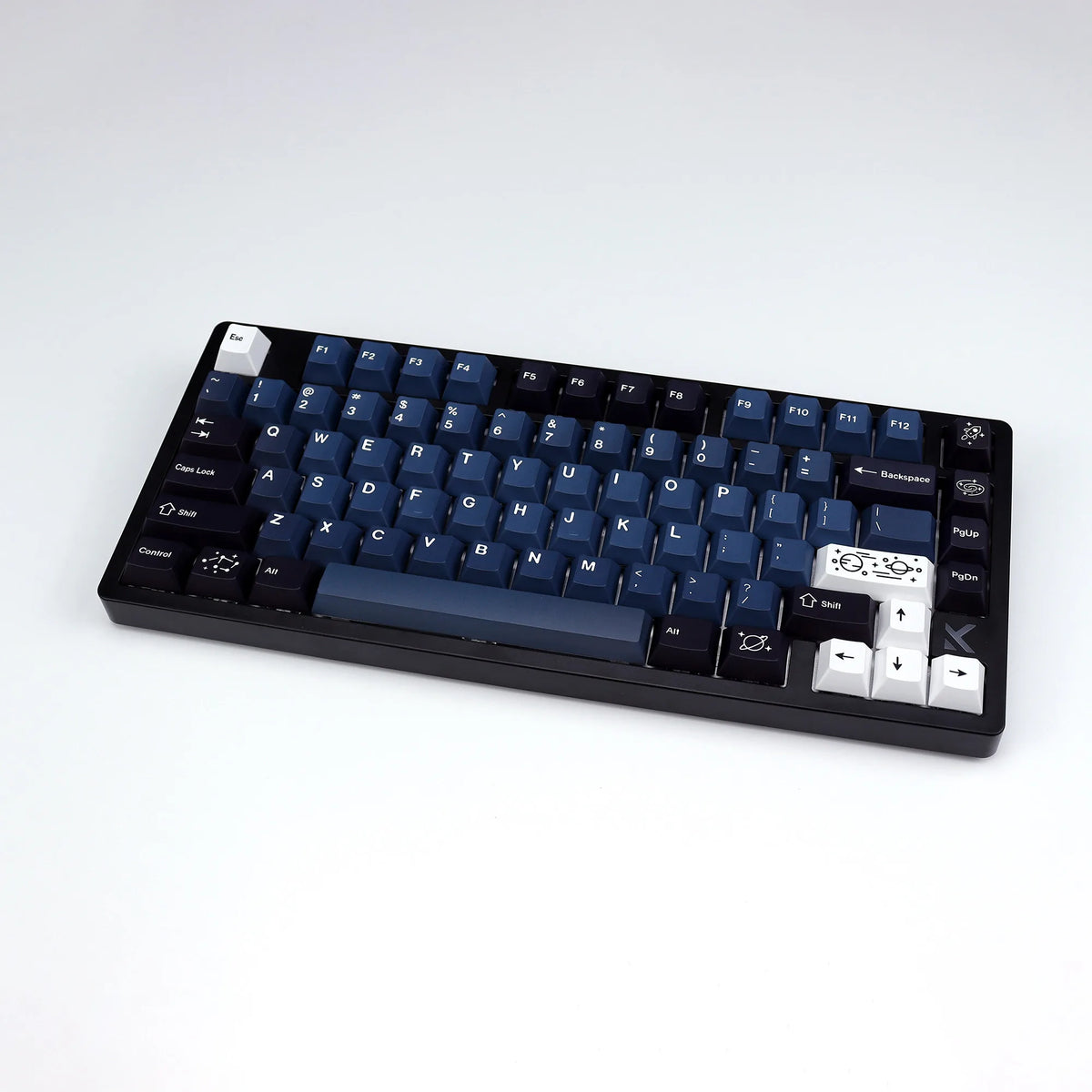 „KBDiy Clone GMK Galaxy“ PBT retro klavišų dangteliai, skirti „Aula 60“ mechaninei klaviatūrai, žaidėjams, su atskirtu tarpo klavišu, „Cherry“ profilio „Alice“ klavišų dangteliai