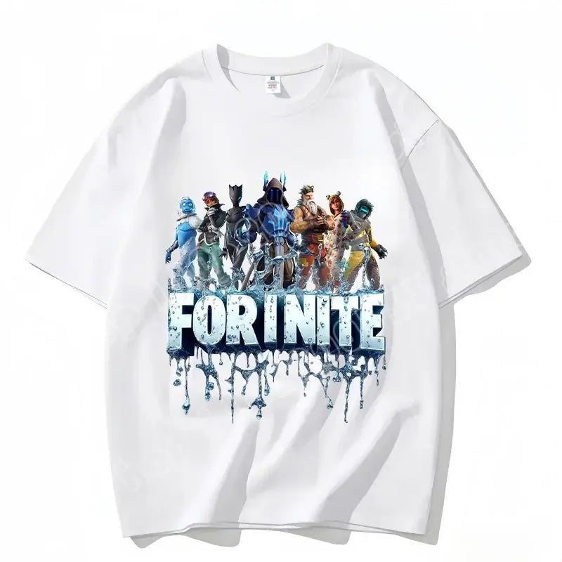 Fortnite Crew Neck T Shirt Unisex Adult Game Dance Fashion New Pure Cotton Short Sleeve Tops Perfect for Casual Wear Vacations