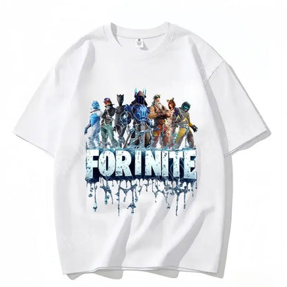 Fortnite Crew Neck T Shirt Unisex Adult Game Dance Fashion New Pure Cotton Short Sleeve Tops Perfect for Casual Wear Vacations