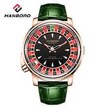 Orologio meccanico da uomo HANBORO – Movimento automatico, sveglia, suoneria oraria, impermeabile fino a 100 m, vetro zaffiro, cassa in acciaio, stile elegante e unico.