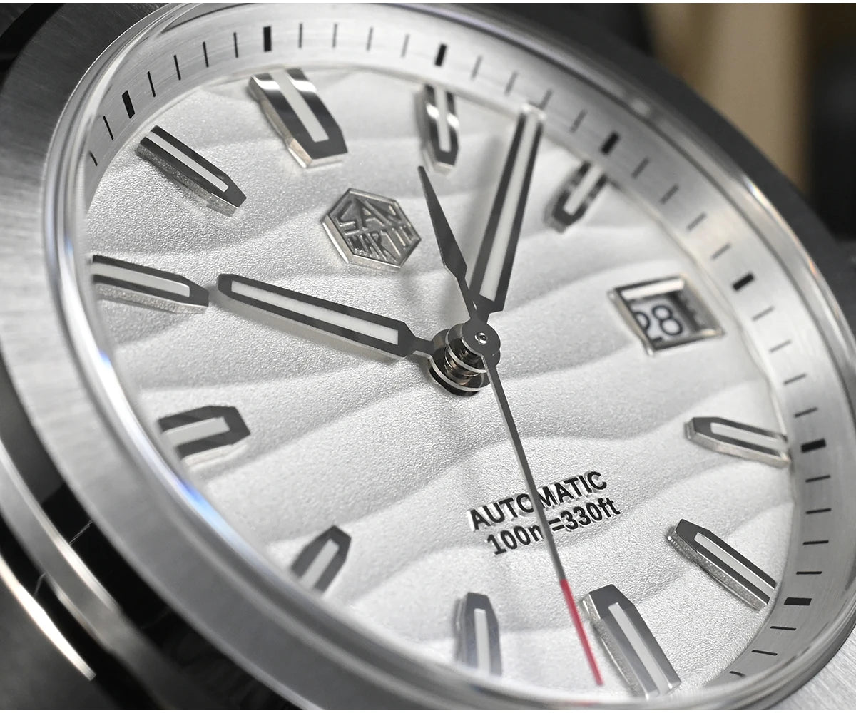 San Martin New Gada Watch 39mm Desert Texture Men Dress Watch NH35 Automatic Mechanical Sapphire Waterproof 100m Luminous SN0129
