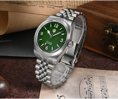 San Martin 38mm Men Sport Watch Fashion Luxury Explore Climbing Automatic Mechanical Sapphire Waterproof 5 Links Bracelet BGW-9