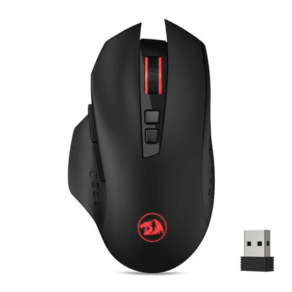 Brezžična gaming miška Redragon M656 Gainer, 4000 DPI, 2.4Ghz brezžična gamerska miška s 5 ravnmi DPI, 7 makro gumbi, rdeča LED-osvetlitev