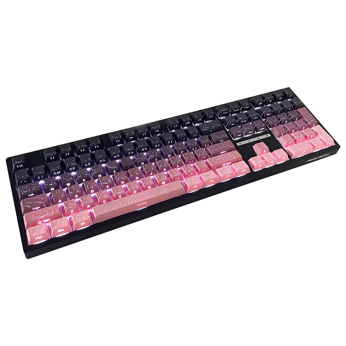 Topographic 4.0 Side Printed Keycaps Cherry Profile Double Shot PBT Keycaps for MX Switch Mechanical Keyboard with ISO Enter Shine Through Keycaps