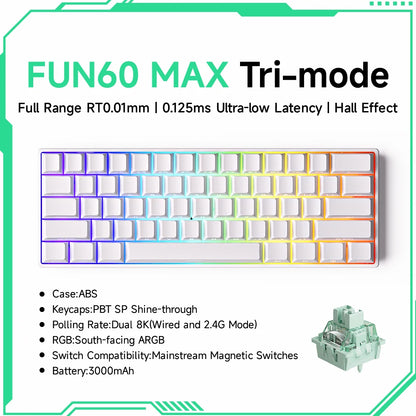 Akko MonsGeek FUN60 PRO&MAX HE Mechanical Keyboard Magnetic Switch 60% Gaming Keyboard Rapid Trigger 8K Custom Keyboard