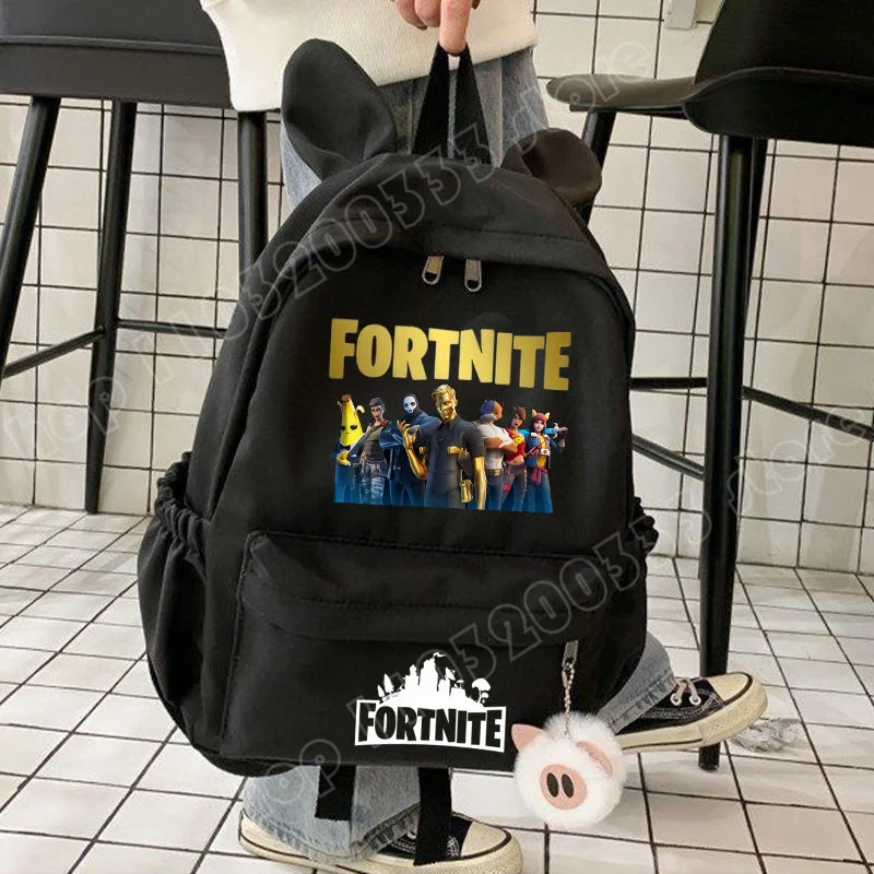 Neuer Fortnite-Cartoon-Rucksack für Jungen und Mädchen, lässige Schultasche mit großem Fassungsvermögen, Studententasche mit Hasenohren, Reiserucksack, Schreibwaren-Geschenk