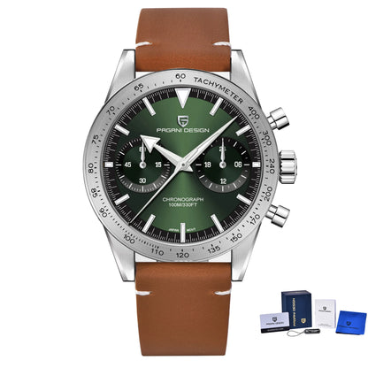 PAGANI DESIGN 2024 New Wide Arrow Moon Men's Watches Luxury Quartz Watch For Men Sport Retro Chronograph VK64 AR Sapphire Glass