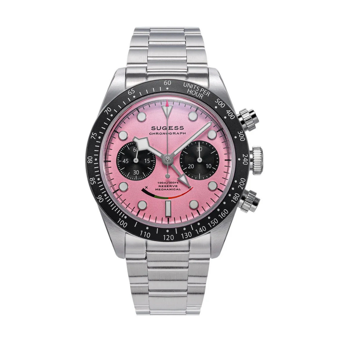Sugess Chronograph Watch for Mens ST1907 Movement Mechanical Sapphire Crystal Wristwatches Waterproof Pilot Air Force Clock S475