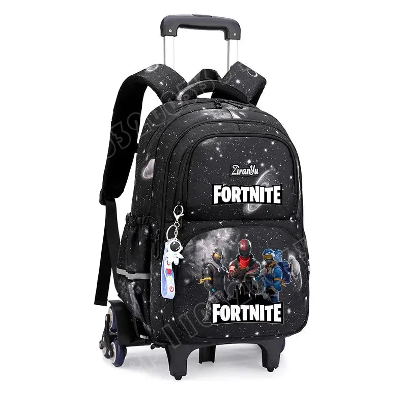 Fortnite Trolley Bag Easy Stair Climbing Anime Waterproof Wheeled Backpack Large Capacity Student Schoolbag Casual Travel Bag