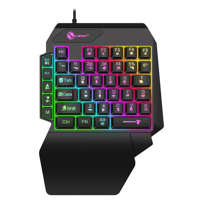 TEUCER 35 Keys One-Handed Mini Gaming Keyboard USB Wired RGB Backlit Ultra-Slim Gaming Keypad for PC, Laptop & Mobile Gaming