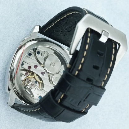 46mm Men's Watch Manual Winding Seagull ST3600 Movement Sapphire Glass Waterproof 316L Stainless Steels Custom Watch