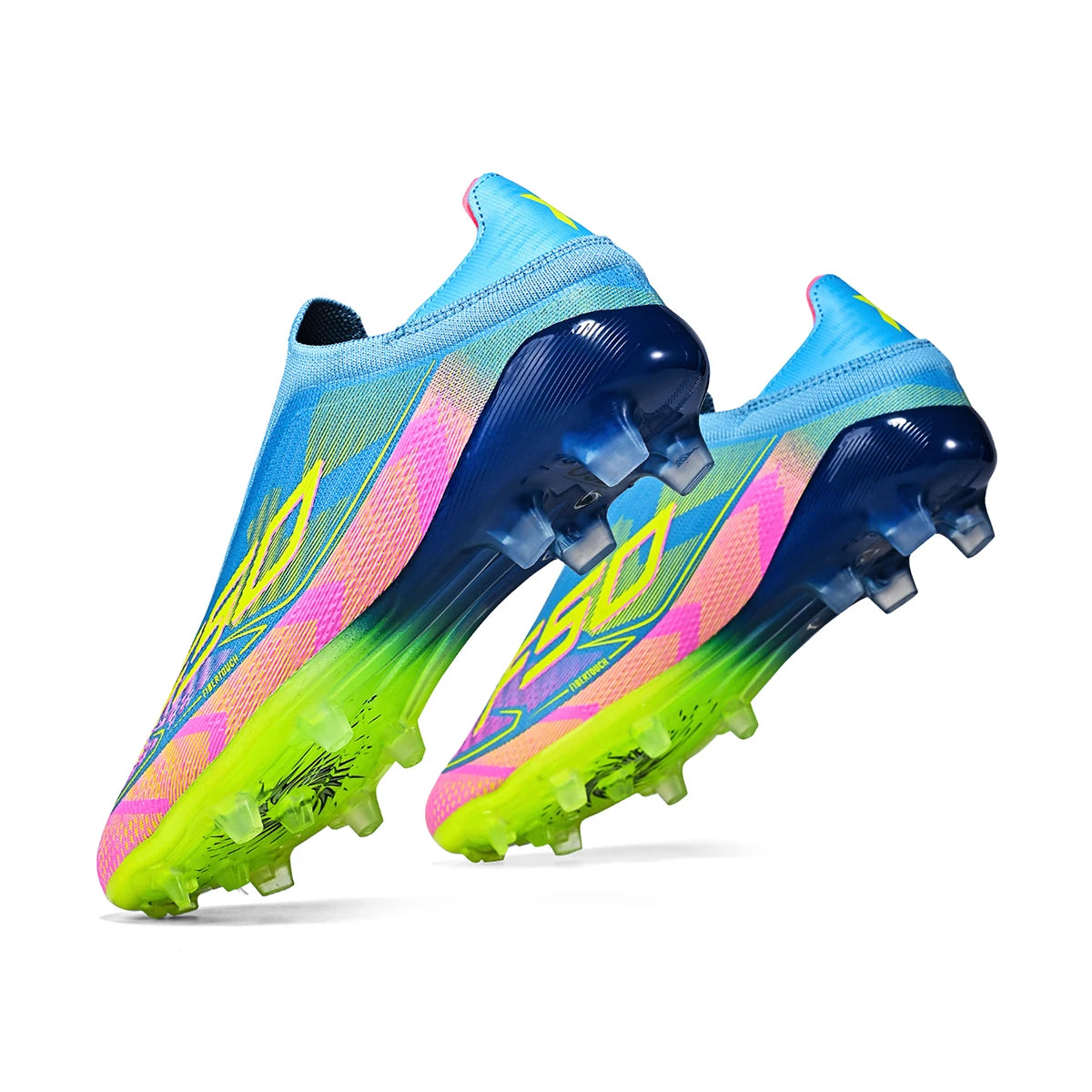 Chaussures de football respirantes avec crampons longs FG/AG, adaptées à toutes les saisons, chaussures de sport antidérapantes (disponibles en plusieurs couleurs)