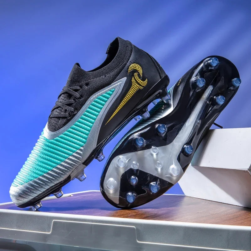 New Men Football Boots Match Adult Outdoor Sport Training Cleats Soccer Shoes Boys Long Spikes Breathable Non Slip Comfortable
