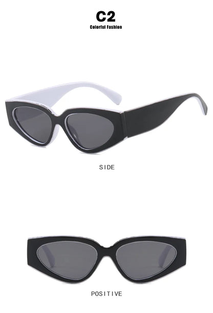 2025 New Fashion Cat Eye Small Oval Women Sunglasses Men Trendy Y2K Punk Sun Glasses Female Travel Shade Vintage Eyewear UV400