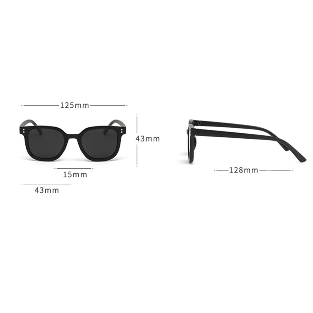 KLASSNUM 2026 Trendy Children's Sunglasses Large Square Black Sun Glasses 2-8 Years Kids Girls Boys Sunglass for Travel Outdoor