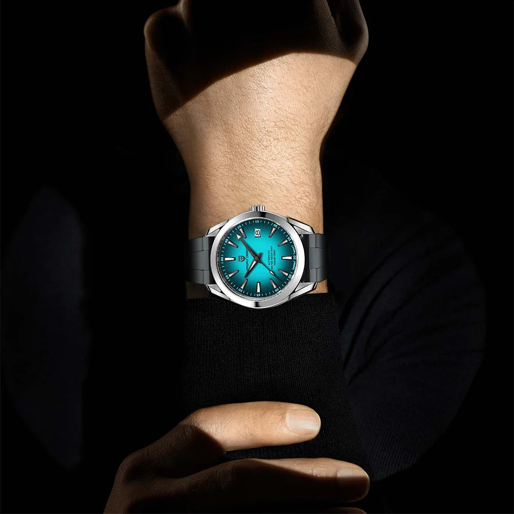 PAGANI DESIGN luxury men’s watch – Mechanical automatic model (calibre 8215), stainless steel, water-resistant, with date display and luminescent hands