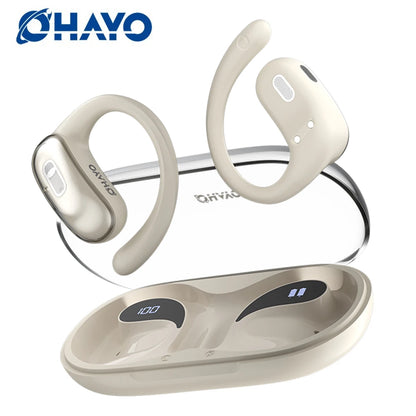 Écouteurs sans fil OHAYO Open Ear Bluetooth 5.4 pour le sport, autonomie de 40 heures, écouteurs intra-auriculaires avec microphone, résistance à la transpiration IPX6