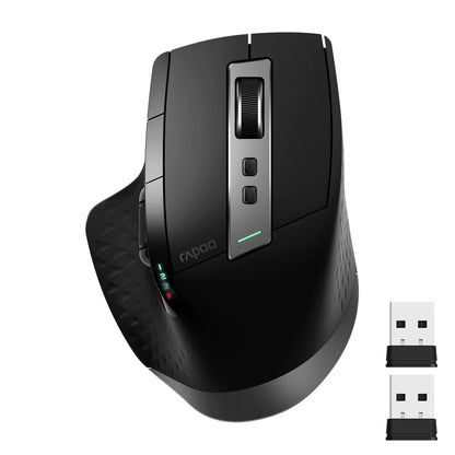 Rapoo New MT710L kabellose, wiederaufladbare Multi-Mode-Bluetooth-Maus, ergonomisch, 4000 DPI, unterstützt bis zu 4 Geräte, Büromaus